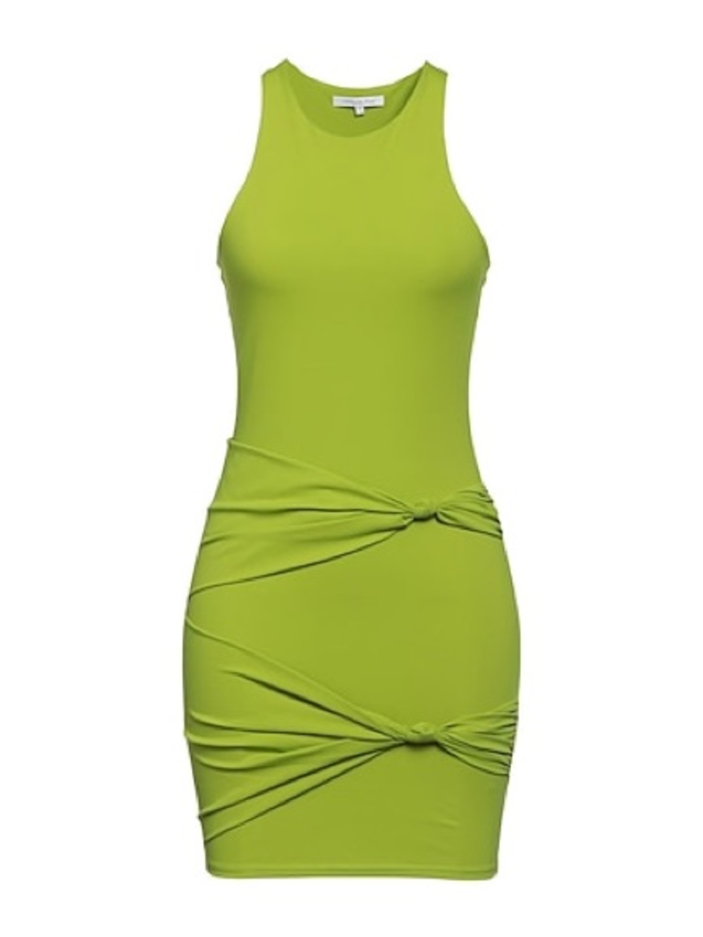 Patrizia Pepe Lime Green Knot-Detail Bodycon Mini Dress Size 1 / US 6 / Small